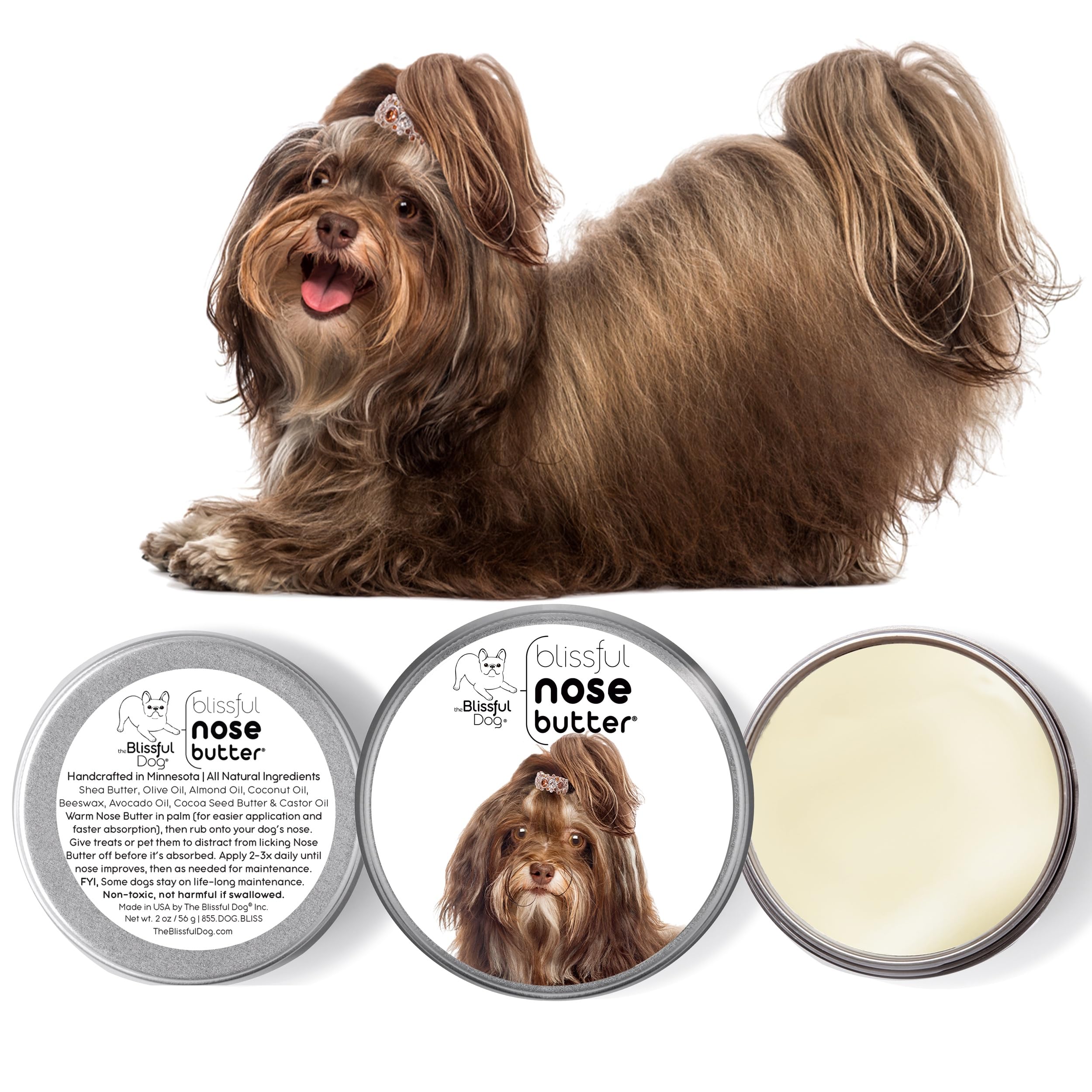 The Blissful Dog Havanese Unscented Nose Butter - Dog Nose Butter, 8 Ounce